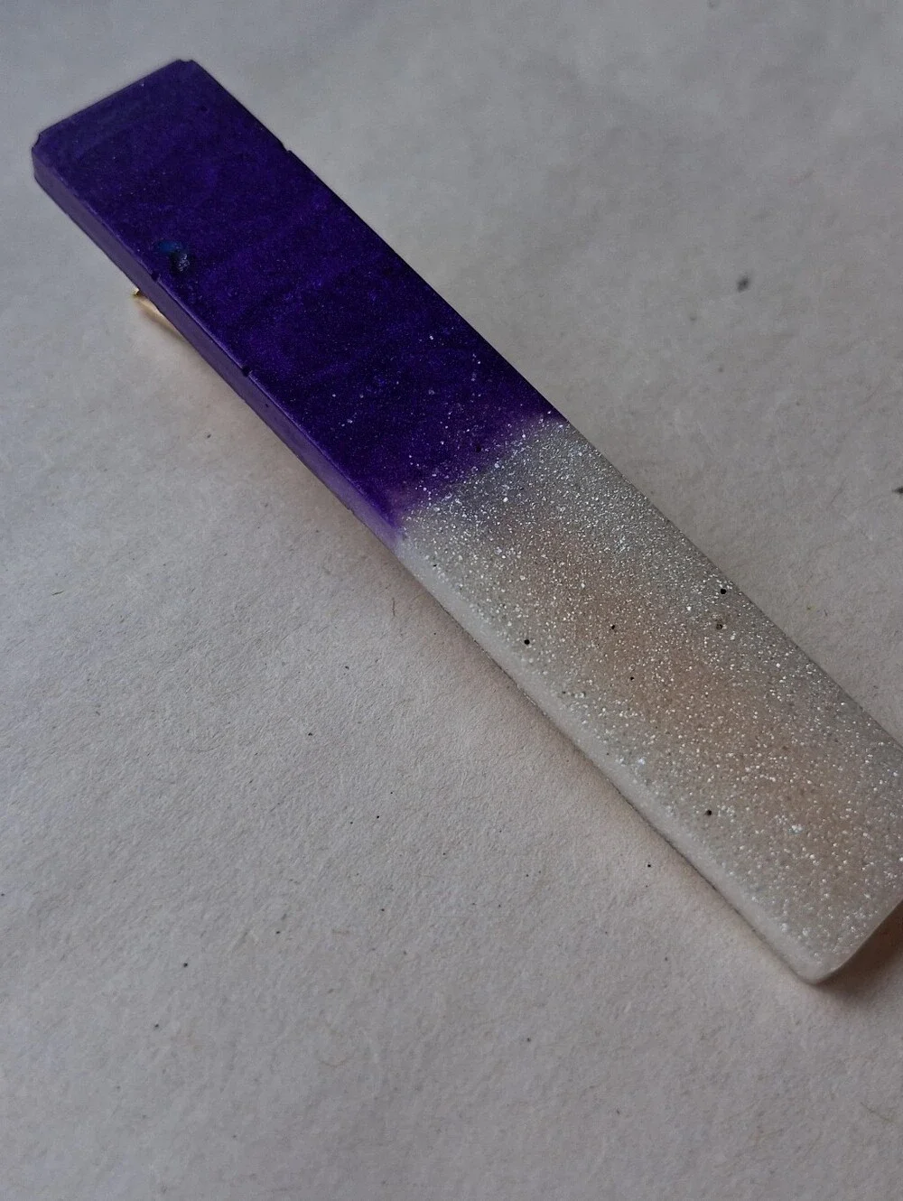 5/$25 Hand Crafted Purple to White Glitter Ombre Barrette
